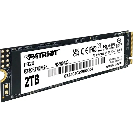 SSD накопитель Patriot P320 2TB M.2 2280 PCIe 3.0 x4(P320P2TBM28)