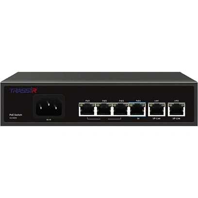 Коммутатор TRASSIR TR-NS1206-65-4PoE неуправляемый