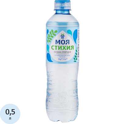 Вода минеральная Моя стихия природная столовая питьевая негаз ПЭТ 0,5л