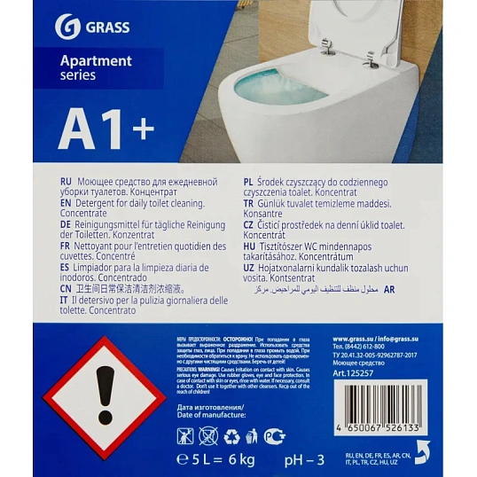 Профхим сантех кисл гель д/ежеднев уборки Grass/Apartment Series А1+, 6кг