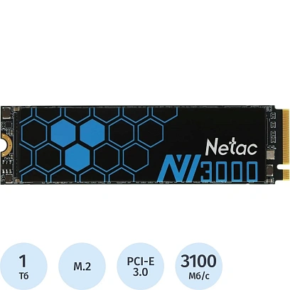 SSD накопитель Netac PCIe 3.0 x4 1TB NT01NV3000-1T0-E4X NV3000 M.2 2280