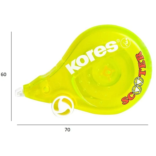 Корректирующая лента 4,2мм/ 8 м KORES  Скутер  цвета в ассорт.84878/84873