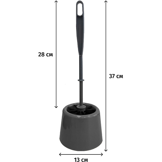 Ершик для унитаза AZUR с подставкой Мини, сер. с черн. Щетиной