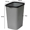 Ведро мусорное пластик с фиксатором Tandem 9л (сер.металлик/черный)_841158