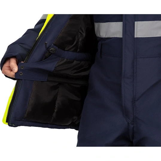 Куртка зимняя мужская зс04-КУ 44-46/170-176 флуоресц.жёлтый/син