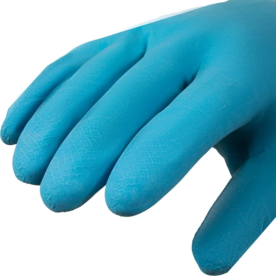 Перчатки хозяйственные Gloves Lux BICOLOR сине-желтые р.S