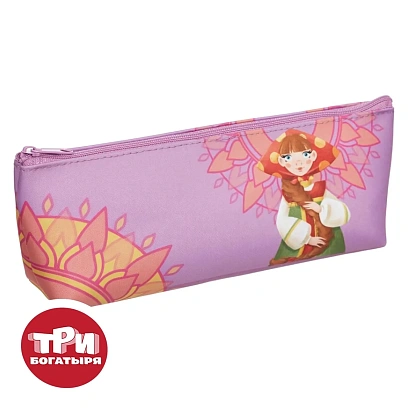 Пенал -косметичка КОМУС Три богатыря Любава,1отд,ткань,200x100х40,ПМО 32-20