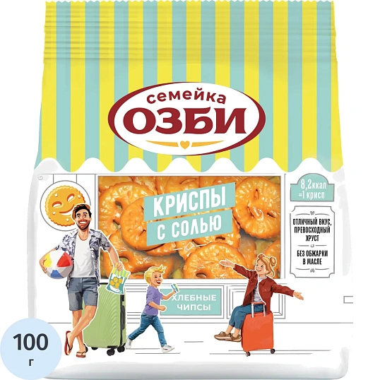 Крекер криспы Семейка ОЗБИ с морской солью, 100г