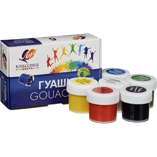 Гуашь 6цв.,Луч Классика,банка 20 мл