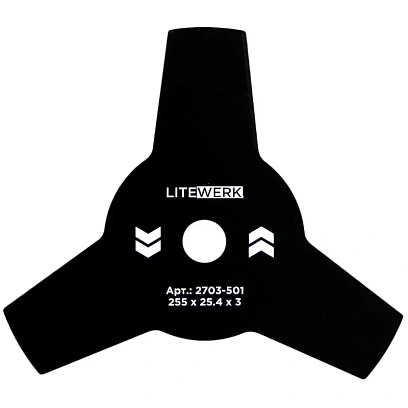 Нож лопастной для триммера 3х лопастной LiteWerk 255х25.4х3 (2703-501)