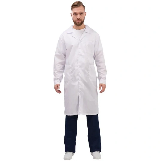 Халат для медицинского персонала муж. м04-ХЛ цв.бел. (р.44-46) 182-188