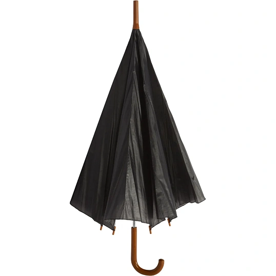 Зонт трость полуавтоматич. с пластик.ручкой, 8 спиц, черный, HD-HW01(H/T)