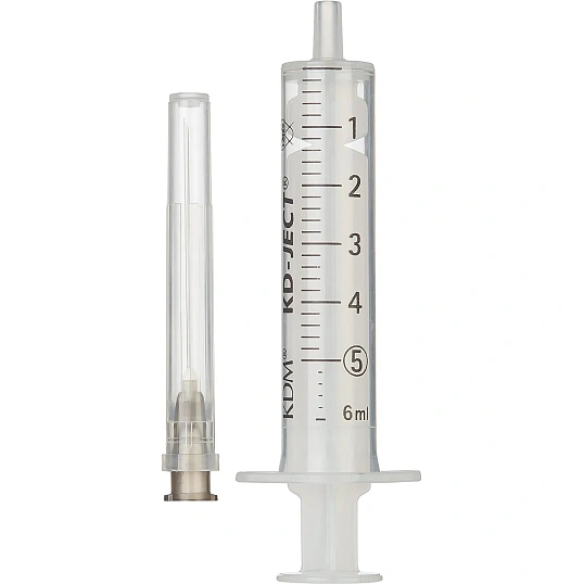 Шприц 2-комп. однораз. 5мл LS 22G(0,7x40) прил. 100шт/уп KD-Ject