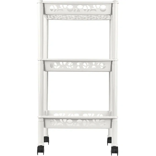 Этажерка PR_Keeplex Light на колесиках 3-х секцион, малая белое облако