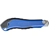 Нож канцелярский 18 мм КОМУС, с фиксатором,мет.направл, синий +5 зап лезвий