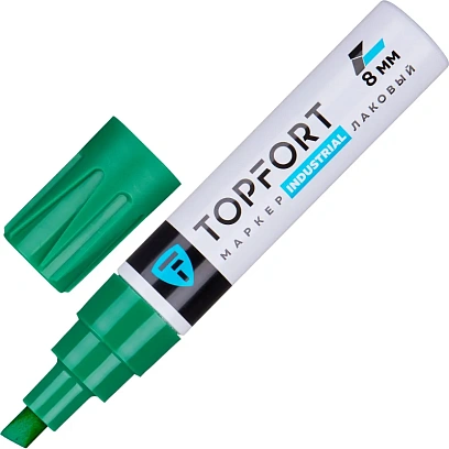 Маркер лаковый TOPFORT Industrial 8 мм зеленый