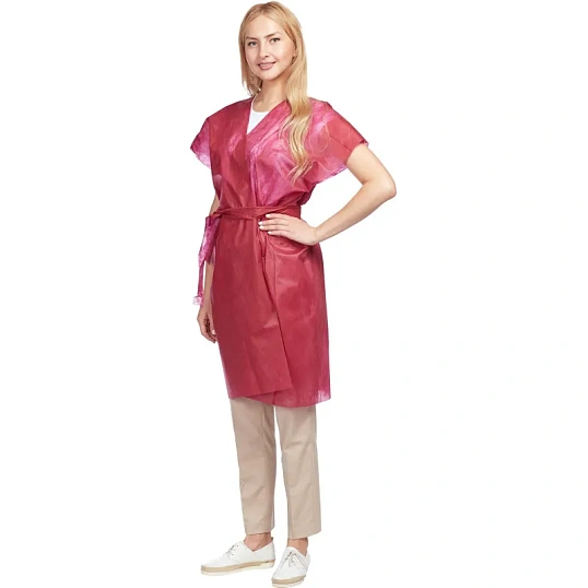 Халат н/с Кимоно спандбонд розовый, 10шт/уп