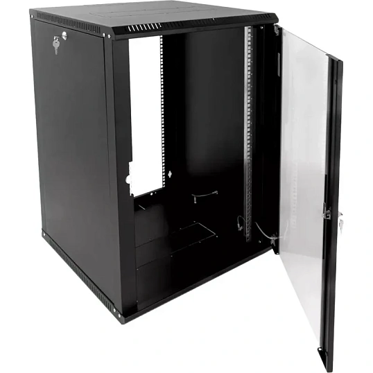 Шкаф настенный ЦМО разб. 12U(600х520)дверь стекло,черн (ШРН-Э-12.500-9005)