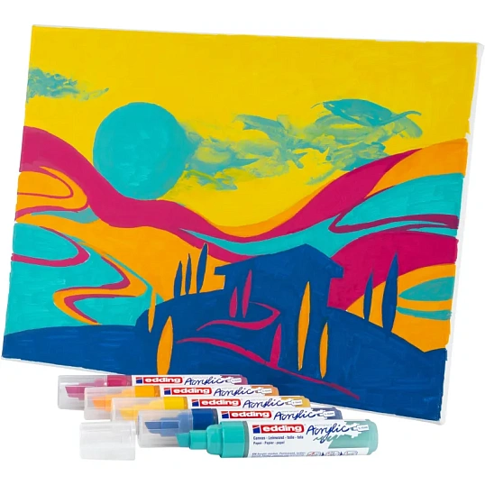 Маркер акриловый Edding 5000/906.скош.нак. 5-10 мм. Цвет Солнечный желтый