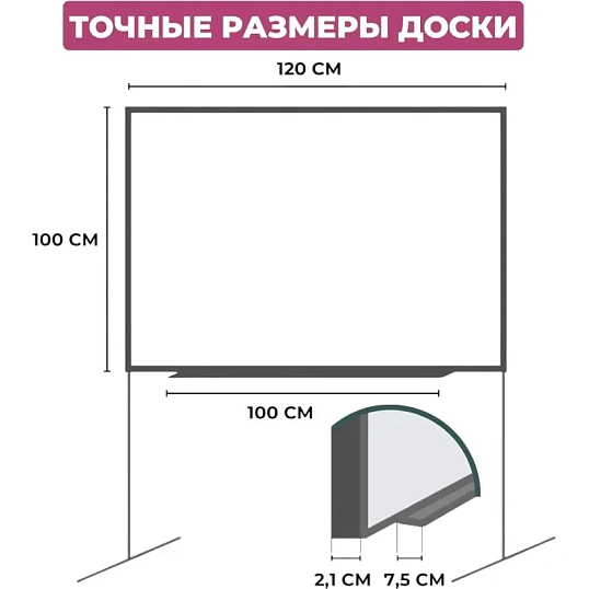 Доска магнитно-маркерная Attache Twist 100х120 лак вращ., на роликах Россия