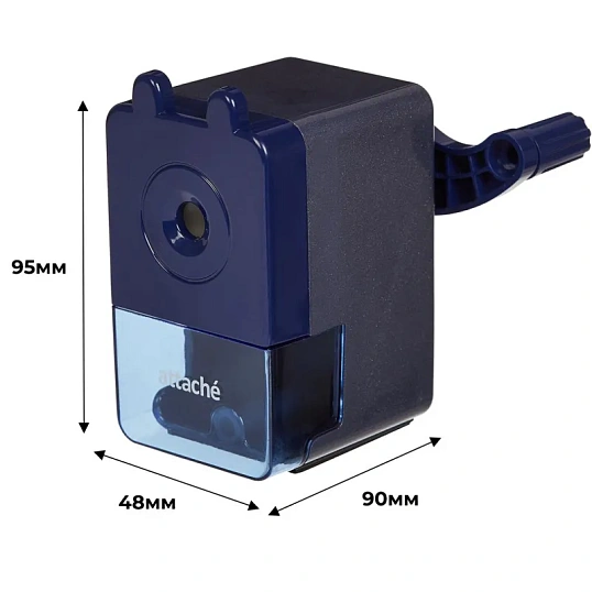 Точилка механическая Attache Economy с авто-фиксацией карандаша, 8мм, синяя