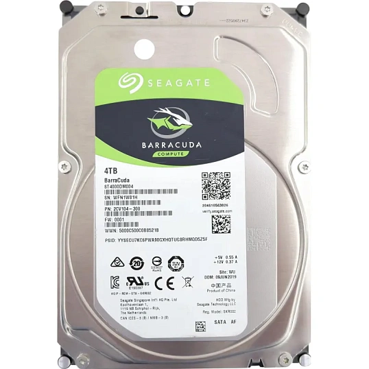 Жесткий диск Seagate BarraCuda 4TB, SATA, 5400rpm, 256MB(ST4000DM004)