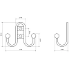 Вешалка настенная УЗК Крючок двухрожковый StahlBuro 208 B AC(16102),ст.медь