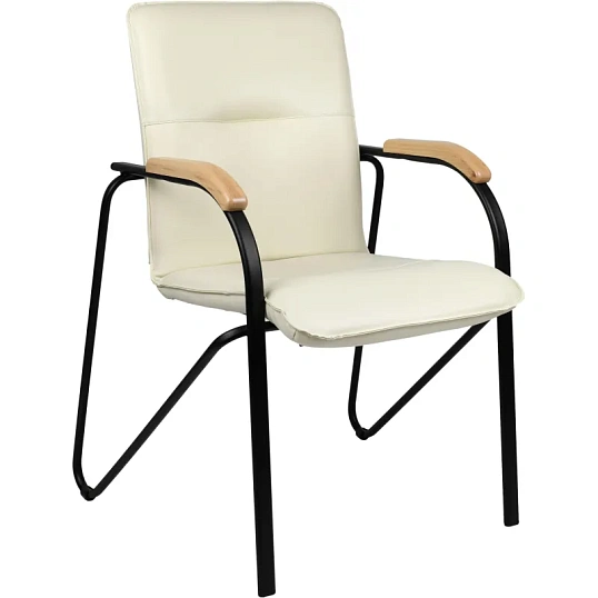 Конференц-кресло UA_EChair SAMBA Black к/з беж./бук (V-18 1.007)