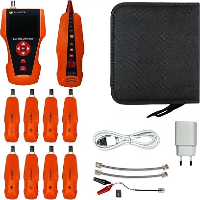 Тестер LANMASTER LAN-PRO-L/TPK-POE-8R с изм. длины, трассировкой и опр. POE