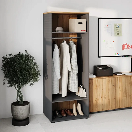Гардероб К-Loft 241H002 выс.2106 дуб натур./графит