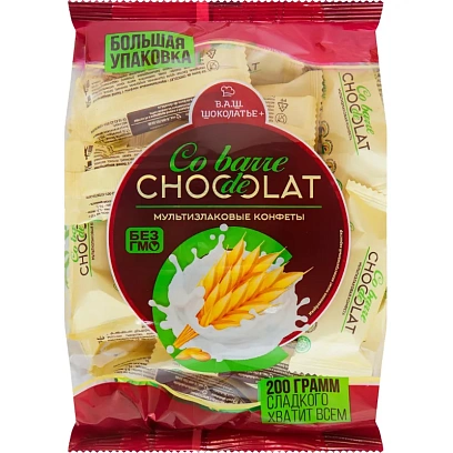 Конфеты Co barre de Chocolat шоколадные мультизлак.с бел.конд.глазурью,200г
