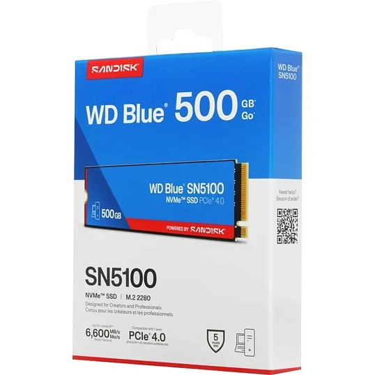 SSD накопитель WD Green SN5100 M2.2280 PCIe 4.0 500Gb(WDS500G5B0E)
