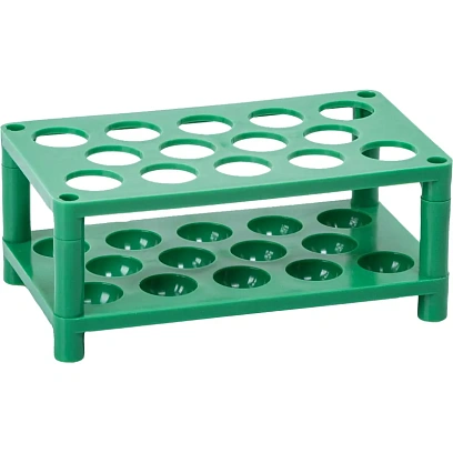 Штатив для пробирок (14 гнезд, h=52 мм) ЗЕЛЕНЫЙ, 4.07.01.0220, ПП