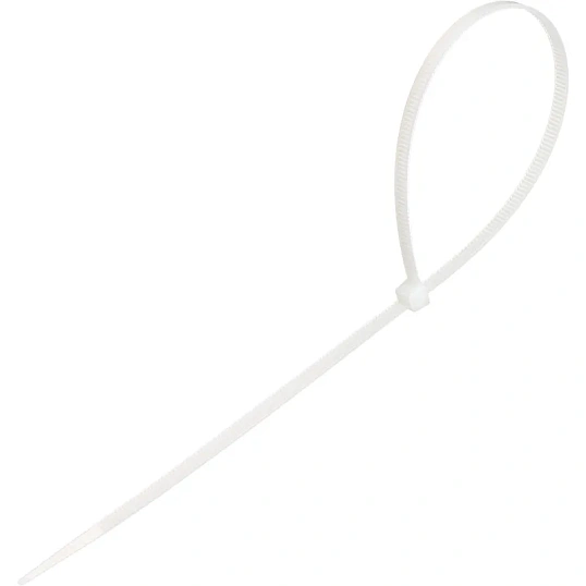 Стяжка (хомут) 350 мм x 4,8 мм,Bigtech BT-CT-350-48-W,нейлон,бел,100 шт/уп