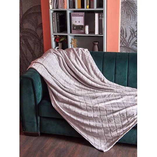 Плед микрофибра Luscan, фактура серый 200х220