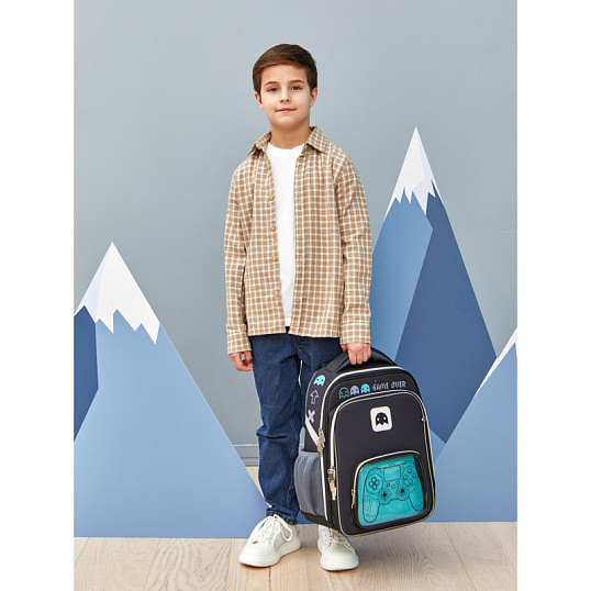 Ранец Комус Класс Stright Игра, черный, 2 отд, эргоном спинка