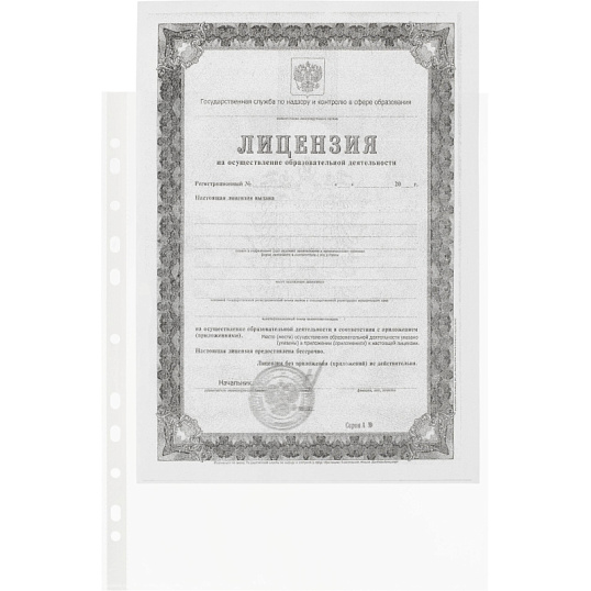 Файл-вкладыш А4, 45мкм, рифленые Attache Eсonomy, 100 шт/уп