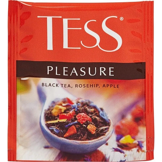 Чай черный TESS Плэжа с шиповником и яблоком 100 пак/уп,730056