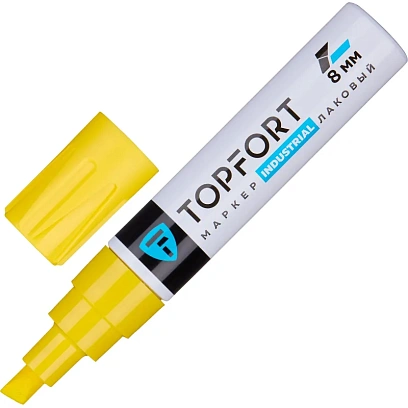 Маркер лаковый TOPFORT Industrial 8 мм желтый