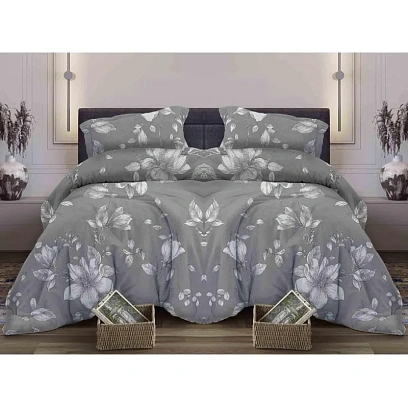 Постельное белье 2сп с Евро бязь наб. 120г/м2 (нав.70х70 2шт), Грация серый