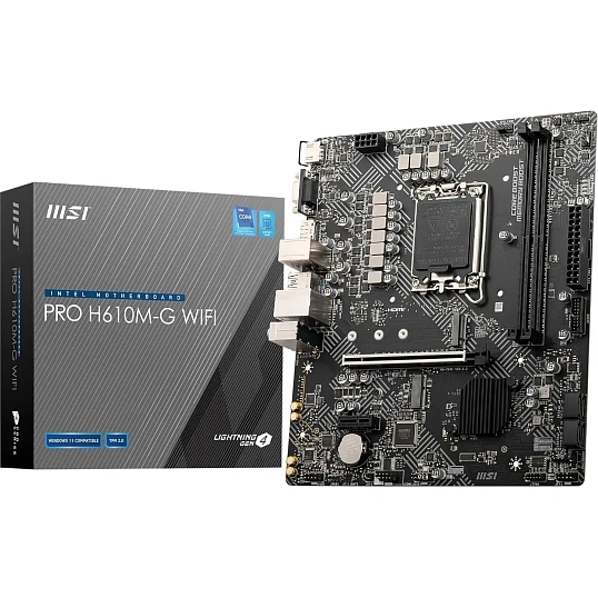 Материнская плата MSI PRO H610M-G WIFI H610, s1700, 2xDDR5m, ATX