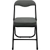 Стул складной каркас черный,  кожзам серый РС 04 кант