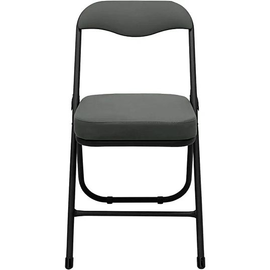 Стул складной каркас черный,  кожзам серый РС 04 кант