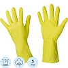 Перчатки Luscan резиновые латекс хлопковое напыление желтые р L (5 пар/уп)
