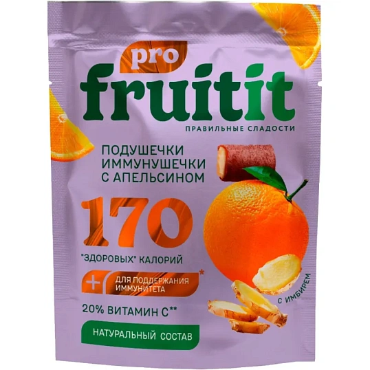 Пастила Иммунушечки FRUIT IT PRO фрукт подушечки с маршмэллоу, с апел, 50г