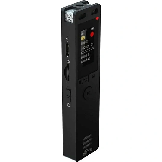 Диктофон цифровой Ritmix RR-155 16Gb Black, MicroSD