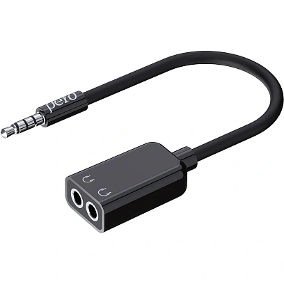 Разветвитель аудио PERO AD06 AUX SPLITTER, черный