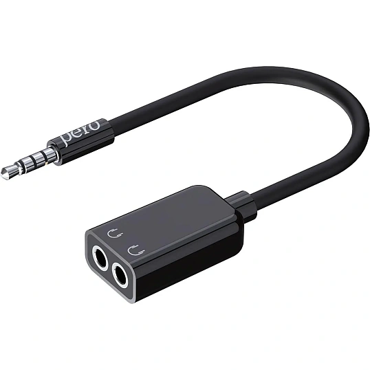 Разветвитель аудио PERO AD06 AUX SPLITTER, черный