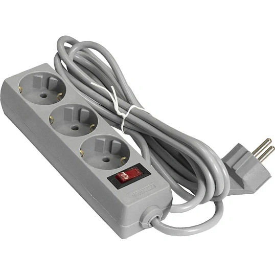 Сетевой фильтр ExeGate SP-3-1.8G 3р1.8м,  10А/2,2кВт,серый(EX221177RUS)
