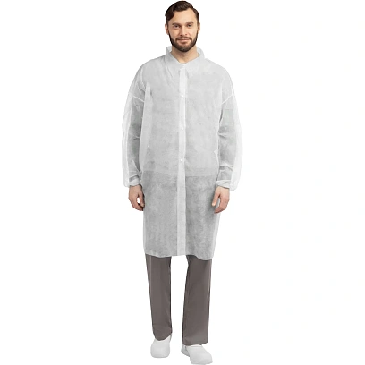 Халат на кнопках 20гр/м2 р.XXL, белый (10шт/упак),арт.406-877-003,к